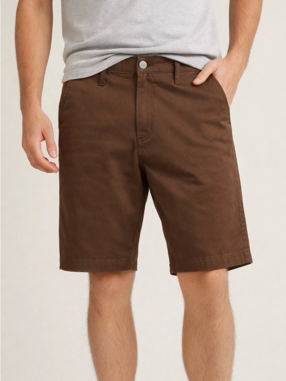 Volcom Mens Brown Chino Shorts Size 30 Casual Skate Flat Front